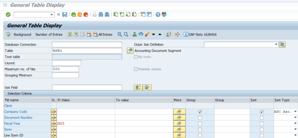 SAP transaction SE16H