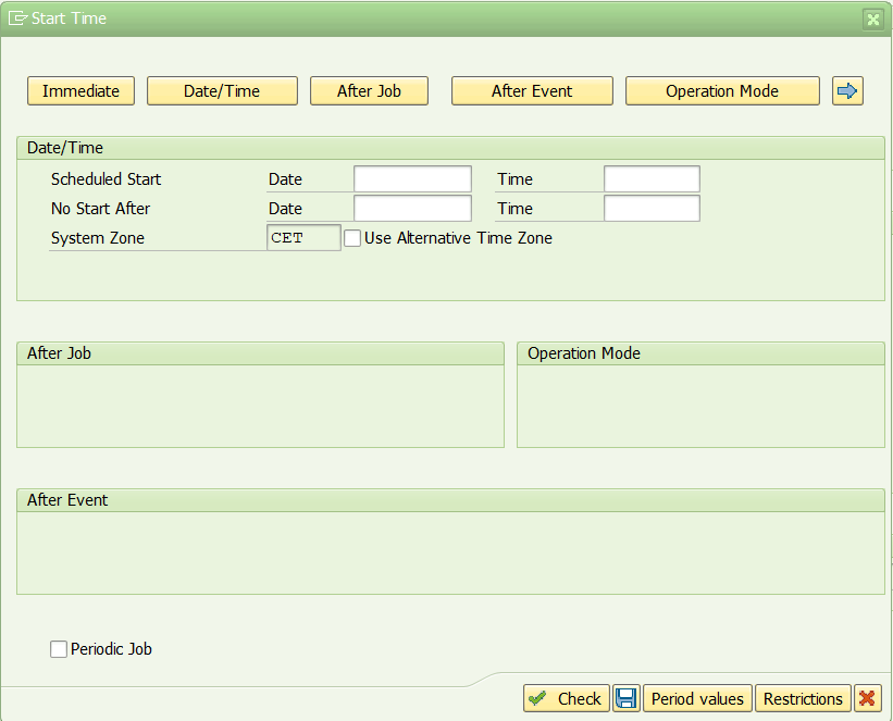 how schedule Job SAP