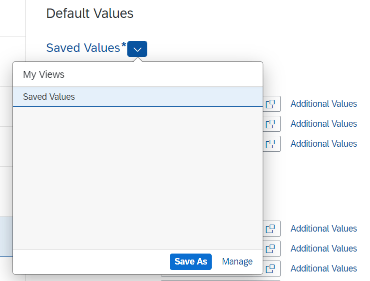 establecer valores predeterminados fiori