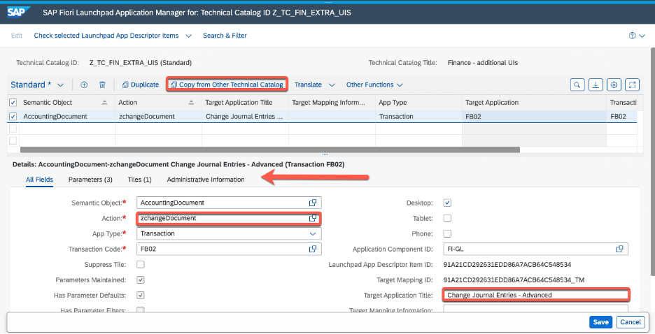 transacciones GUI SAP Fiori