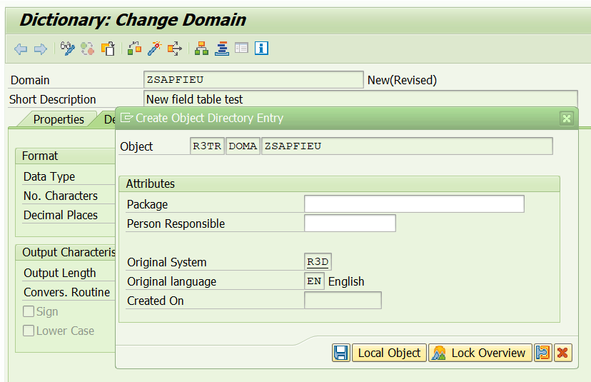 Crear tabla en SAP