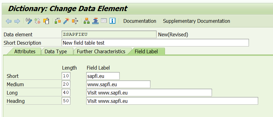 Create SAP custom table