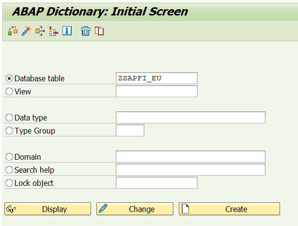 Crear tabla en SAP